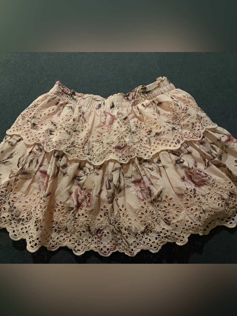 LoveShackFancy x Gap Kids Girls Floral Eyelet Skirt - Blush Pink